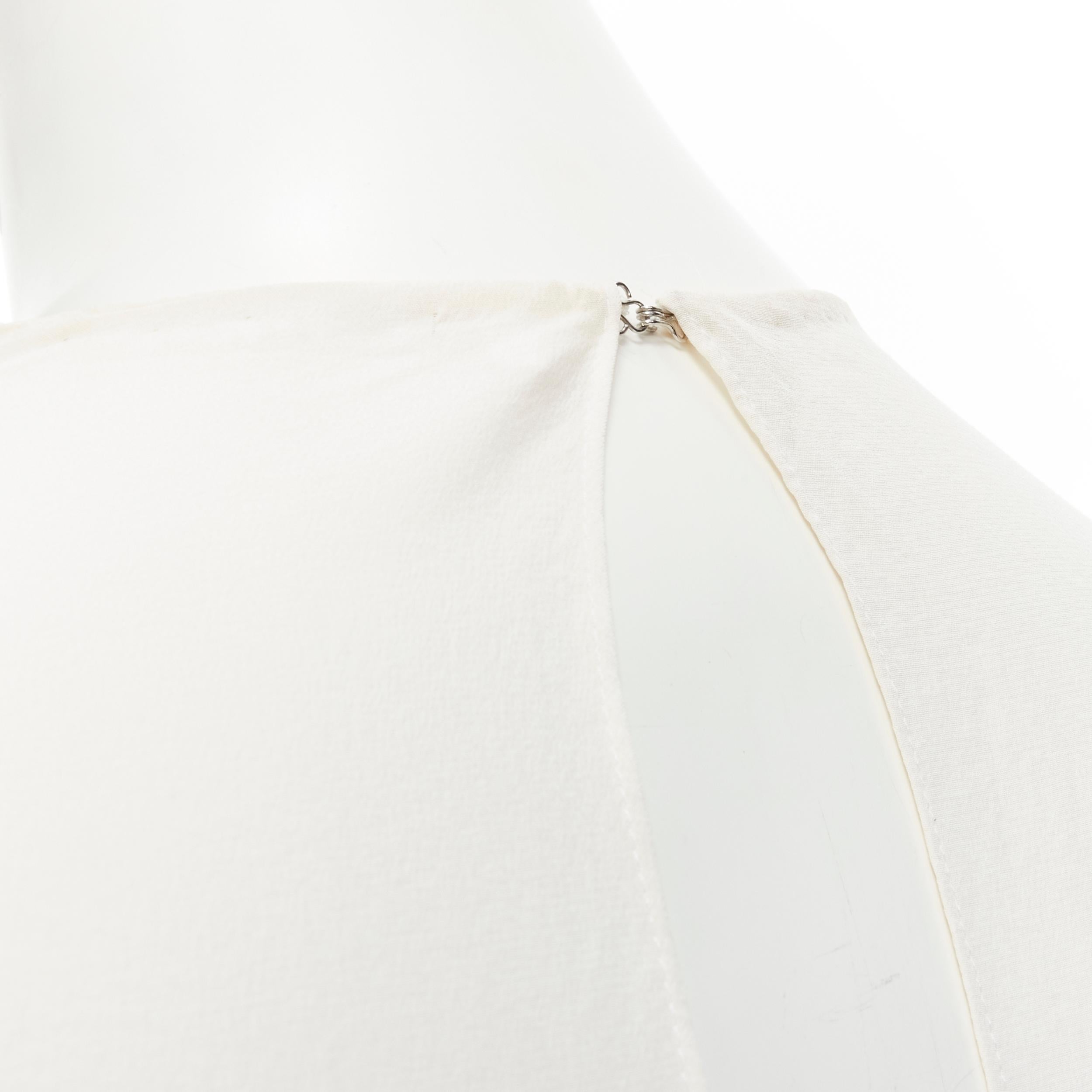 CHLOE 100% silk milk white split open back short sleeve top FR34 XS For Sale 1