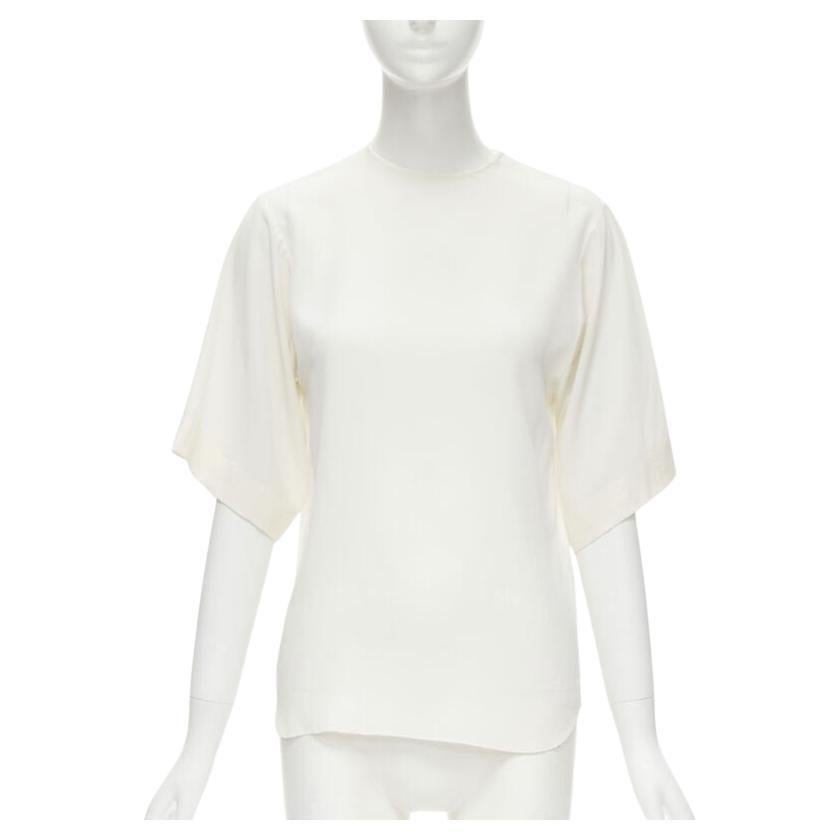 CHLOE 100% seda blanco leche espalda abierta abierta top manga corta FR34 XS en venta