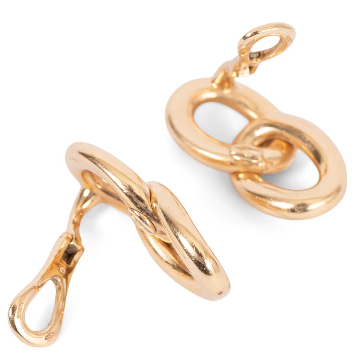 Clips d'oreilles CHLOE en or rose 18 carats avec chaîne CATENE Unisexe en vente