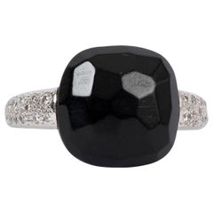 CHLOE, bague CAPRI en or blanc 18 carats JET & DIAMOND 55