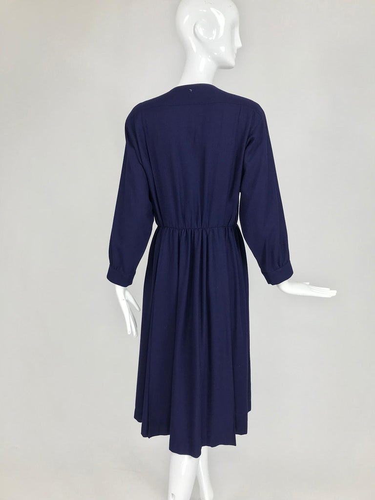 Chloe 1981 Karl Lagerfeld Blue Embroidered Button Front Dress ...