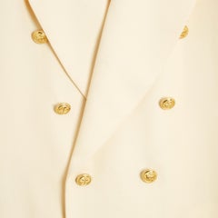 Chloé 1985s Karl Lagerfeld Veste FR42 Ecru Wolle Blazer Jacke UK14 US12 Chloe