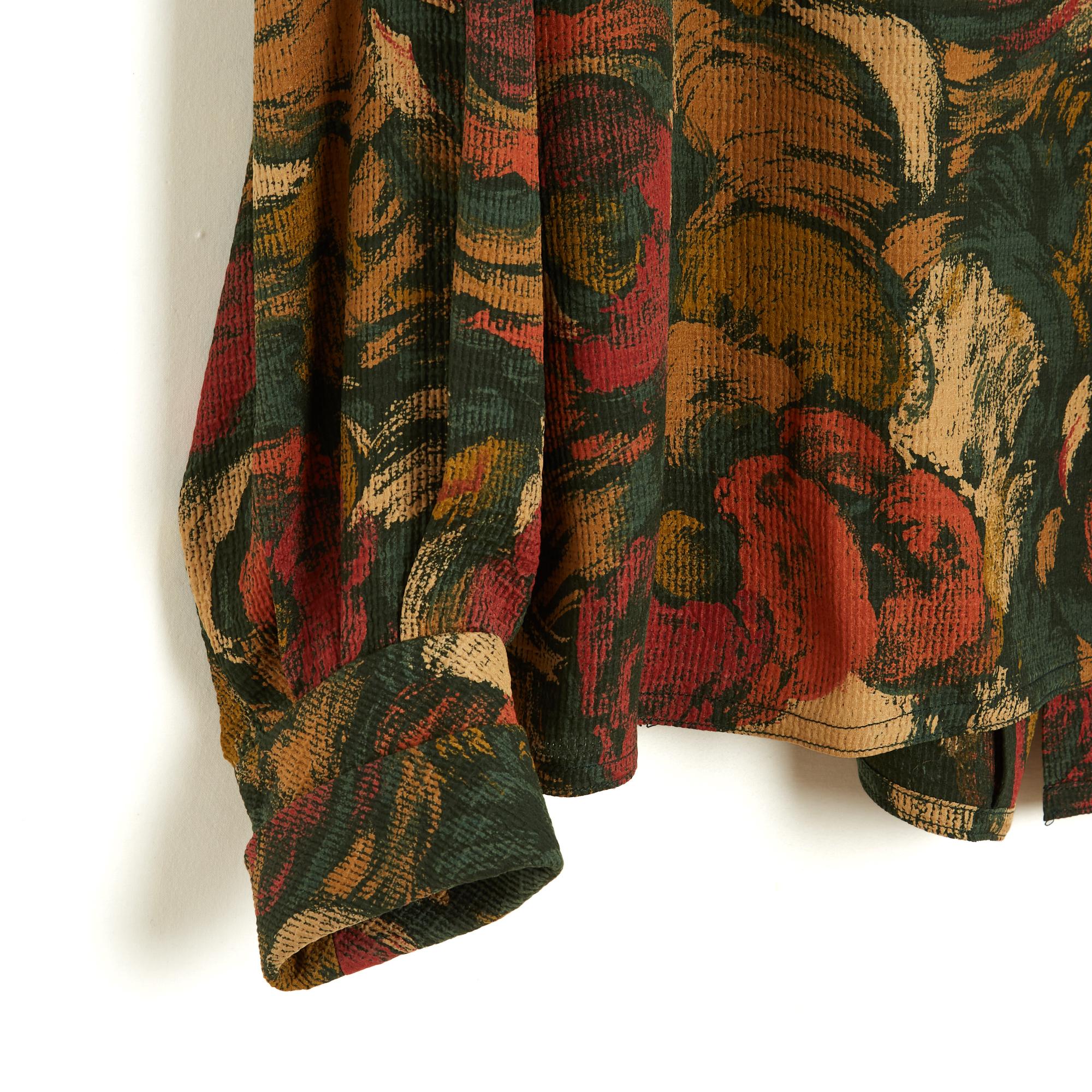 Marrone Chloe 1985s Top FR40 Camicetta di seta autunnale oversize UK12 US10 Karl Lagerfeld for Chloe in vendita