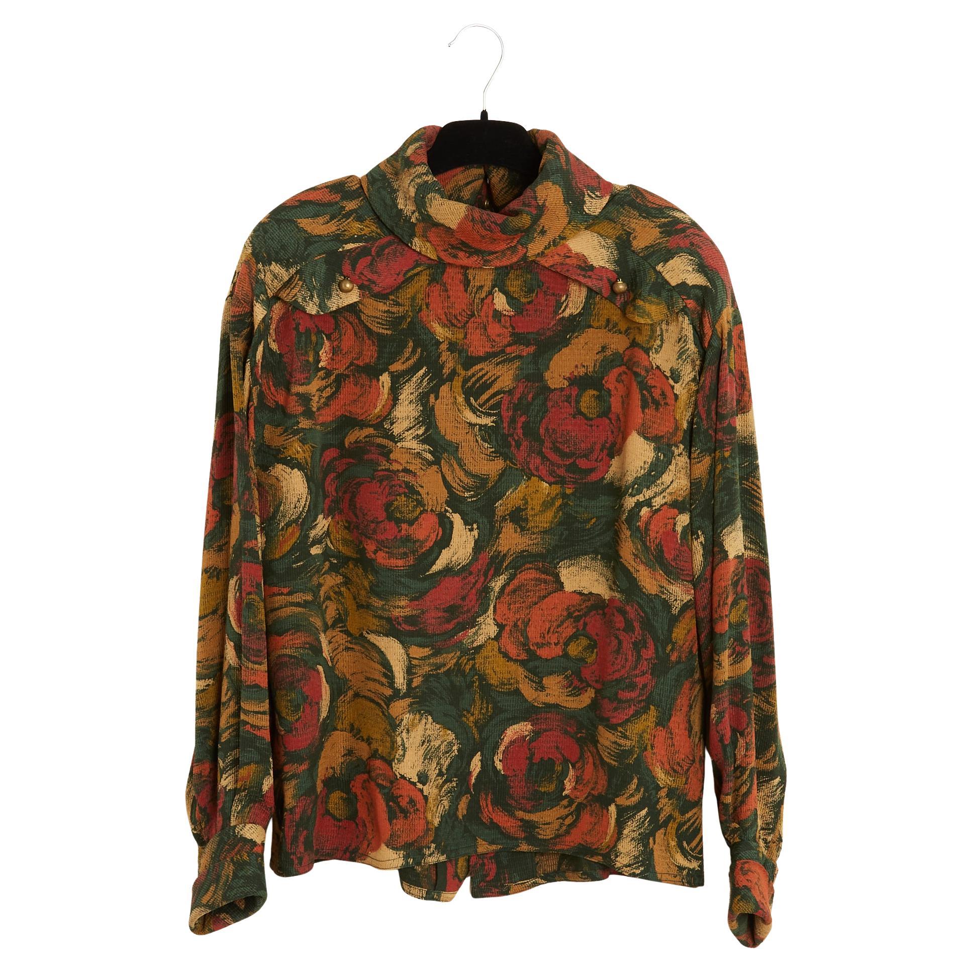 Chloe 1985s Top FR40 Camicetta di seta autunnale oversize UK12 US10 Karl Lagerfeld for Chloe in vendita