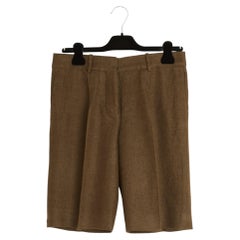 Chloé 2006 Kurze Bermuda-Shorts aus Leinen, Lin Brun, FR36, Khaki-Braun, UK8, US27, Chloe