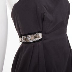 CHLOE 2011 aged chain embellishments pleated cut out strapless dress FR36 S