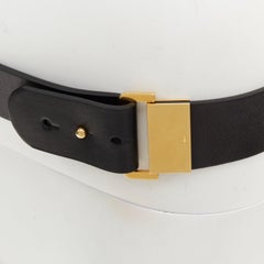 CHLOE 2011 dual peg dual gold plate accent smooth leather adjustable waist belt