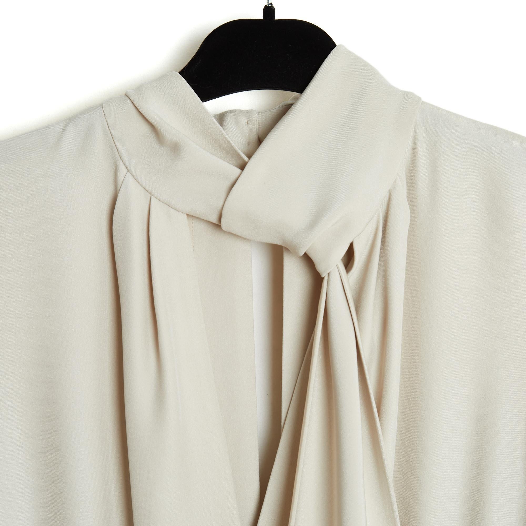Chloé 2012 Robe FR40 Kreide Krepp Krawattenkleid UK12 US10 Chloe (Beige) im Angebot