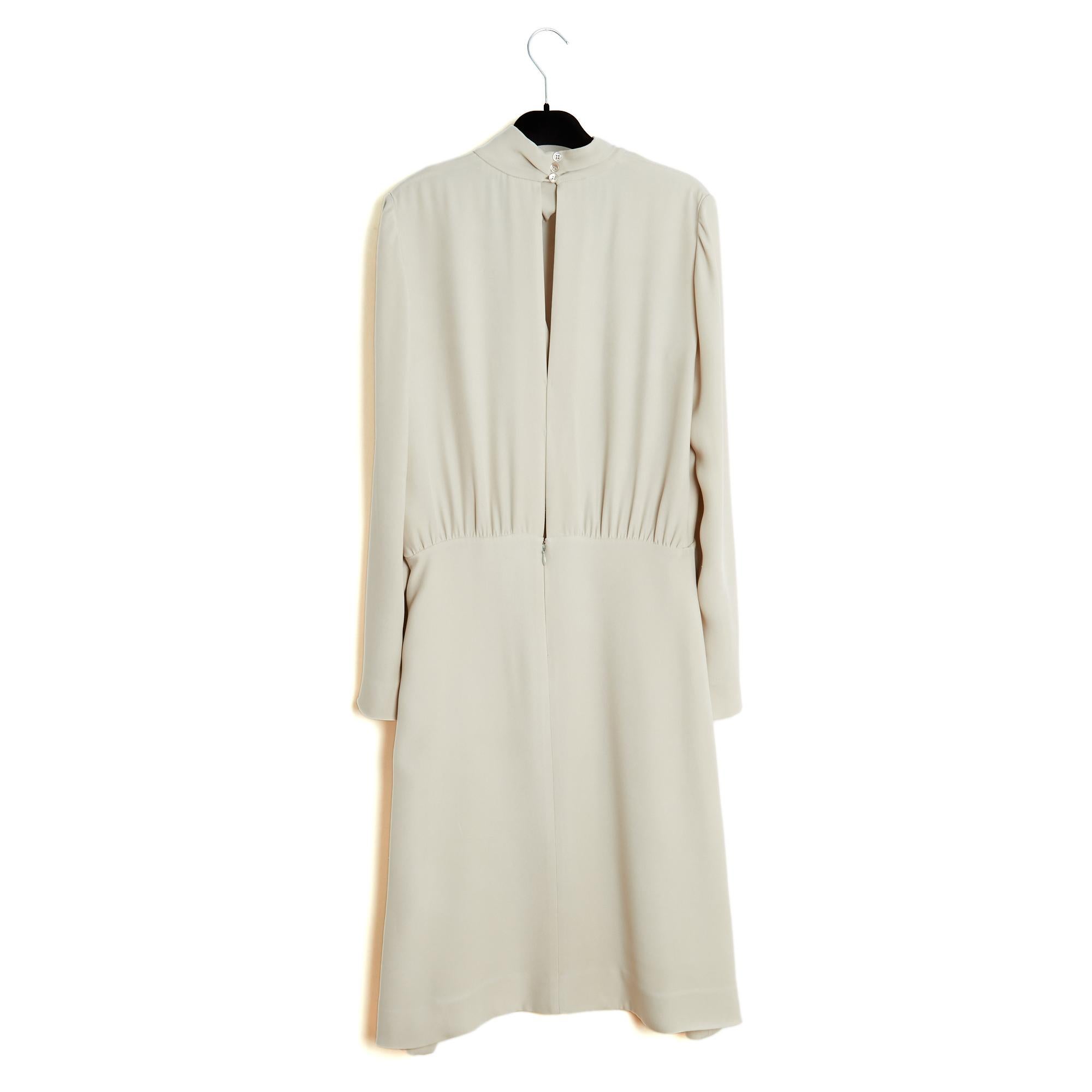 Chloé 2012 Robe FR40 Kreide Krepp Krawattenkleid UK12 US10 Chloe im Angebot 3