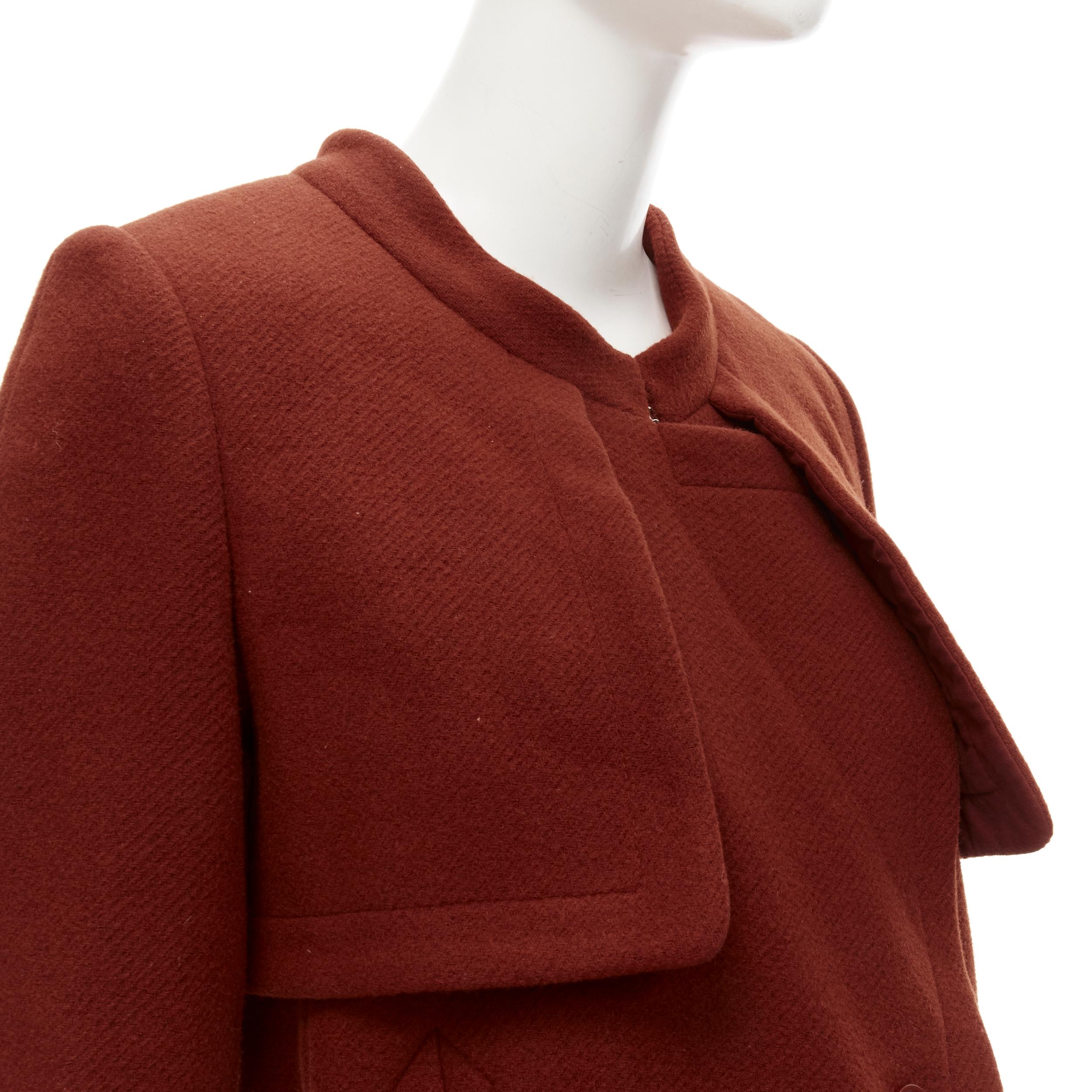CHLOE 2015 brick red wool toggle belt long coat FR38 M 4