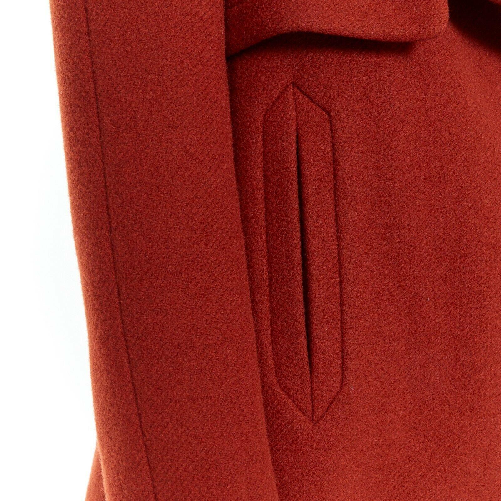 CHLOE 2015 red brown detachable lambskin fur shearling collar coat FR 38 M 3