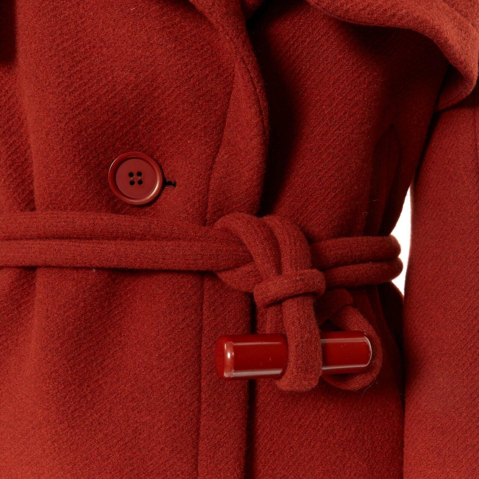 CHLOE 2015 red brown detachable lambskin fur shearling collar coat FR 38 M 1