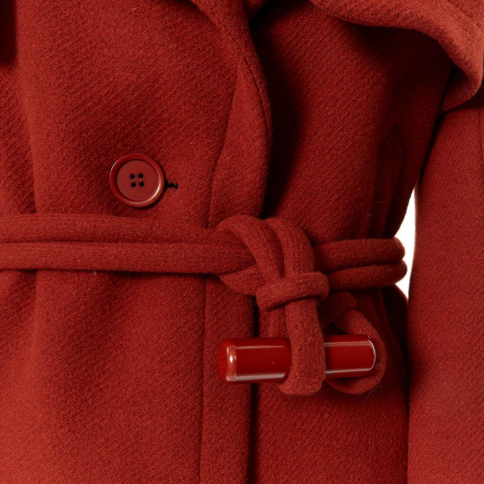 CHLOE 2015 red brown detachable lambskin fur shearling collar coat FR 38 M 4