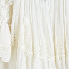 Chloé 2016 Top Tunique Brodee FR40 Ecru Cotton Embroided Blouse UK12 US10 Chloe