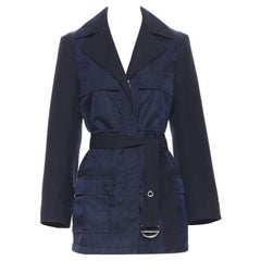 CHLOE 2018 Iconic Navy contrast bodice safari pocket belted jacket FR34 XS