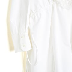 Chloé 2018 Robe Plastron FR40 Ruffled poplin lace shirt Dress UK12 US10 Chloe