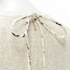 CHLOE 2019 Sandy Khaki speckle bohemian crochet sleeves layered dress FR40 M