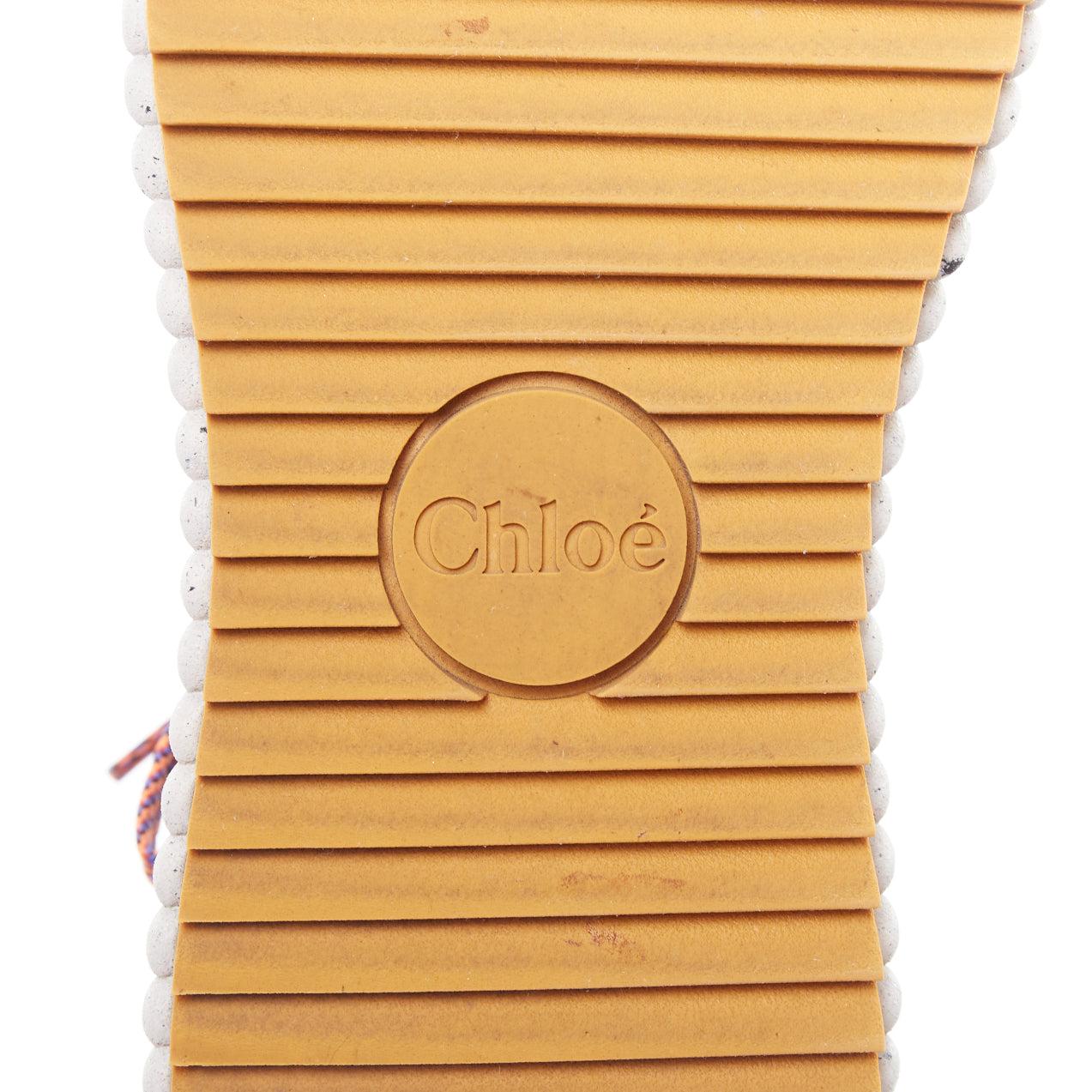 CHLOE 2023 Nama multicolor topstitch suede fabric chunky sneaker EU39 5