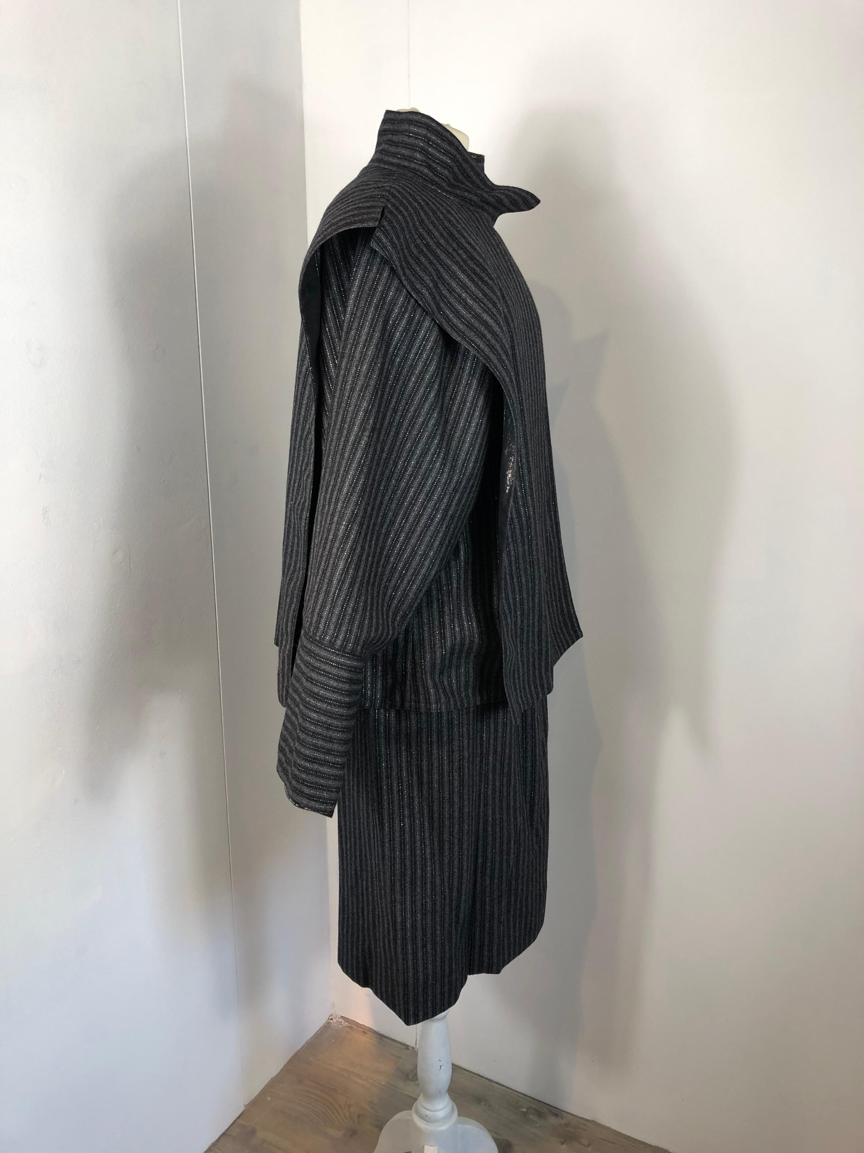 Noir Tailleur en laine Chloè des années 80 par Karl Lagerfeld  en vente