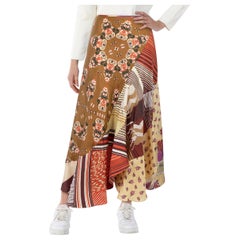 Chloé - Jupe longue évasée en soie abstraite Taille S