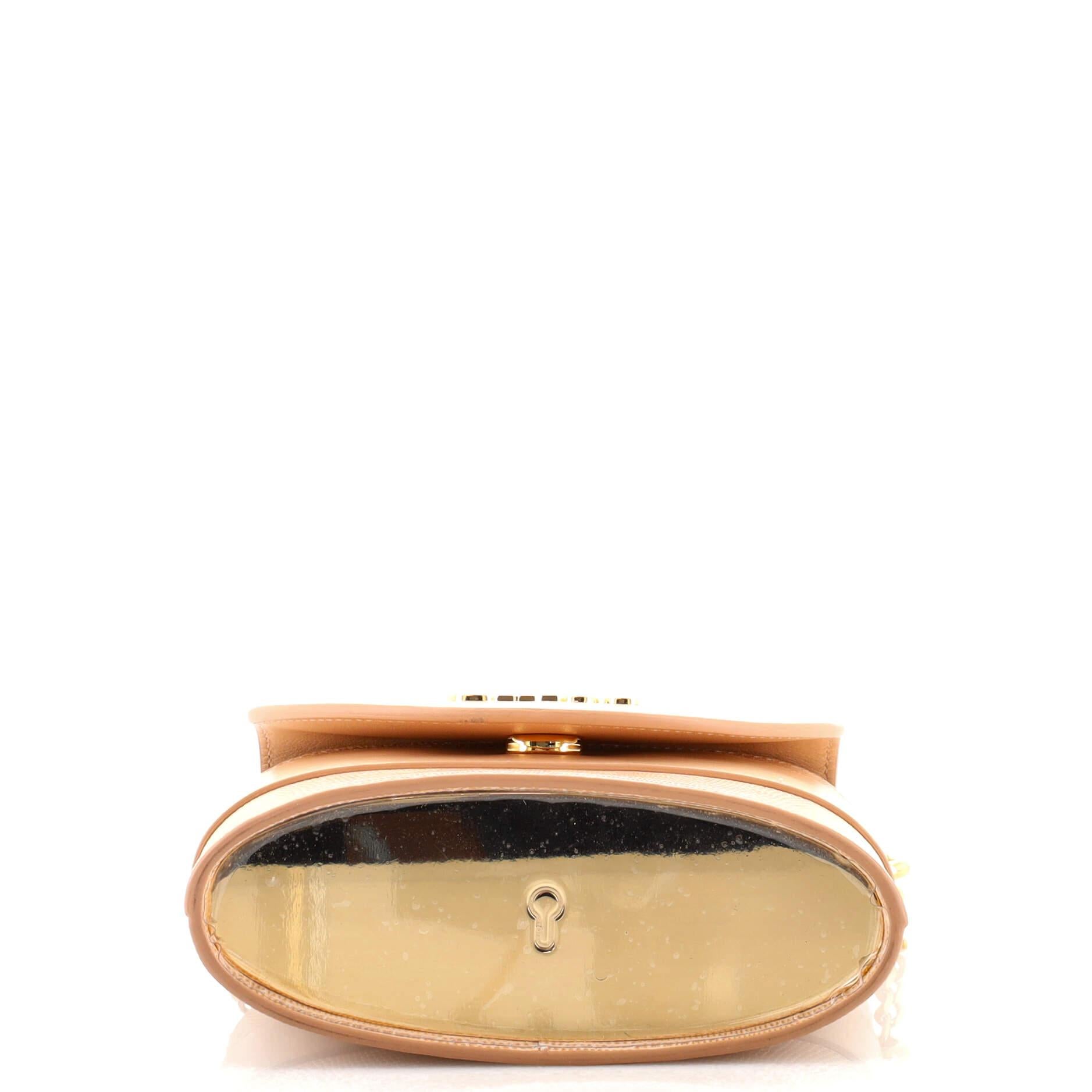 Orange Chloe Aby Lock Bag Lizard Embossed Leather Small