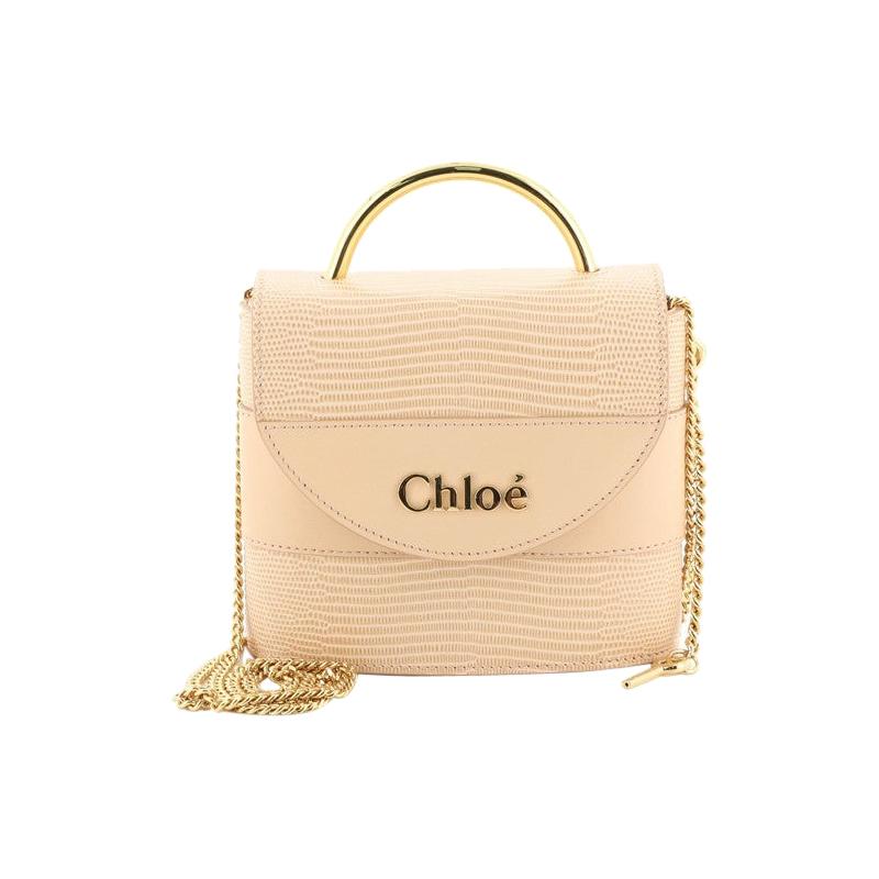 Chloe Aby Lock Bag Lizard Embossed Leather Small