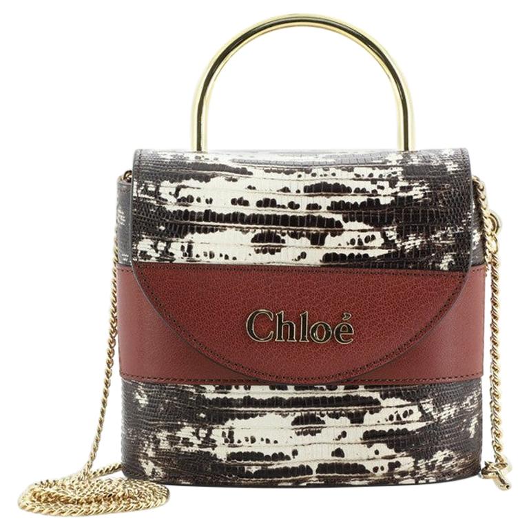 Chloe Aby Lock Bag Lizard Embossed Leather Small