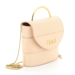 Chloe Aby Lock Handtasche Leder mit Eidechsenprägung Klein