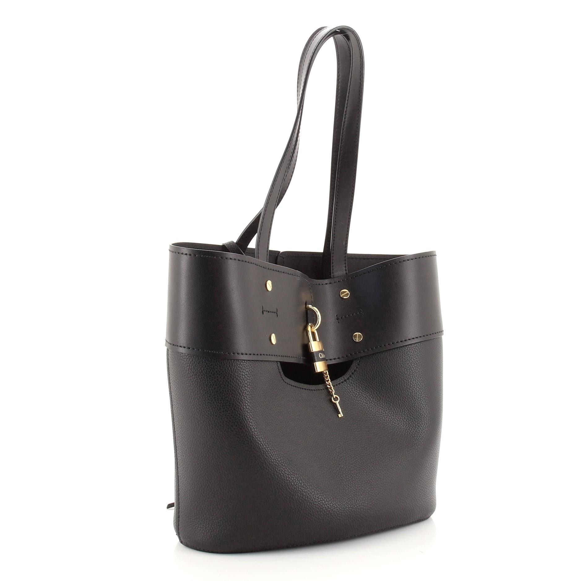Noir Chloe Aby Tote Cuir Medium