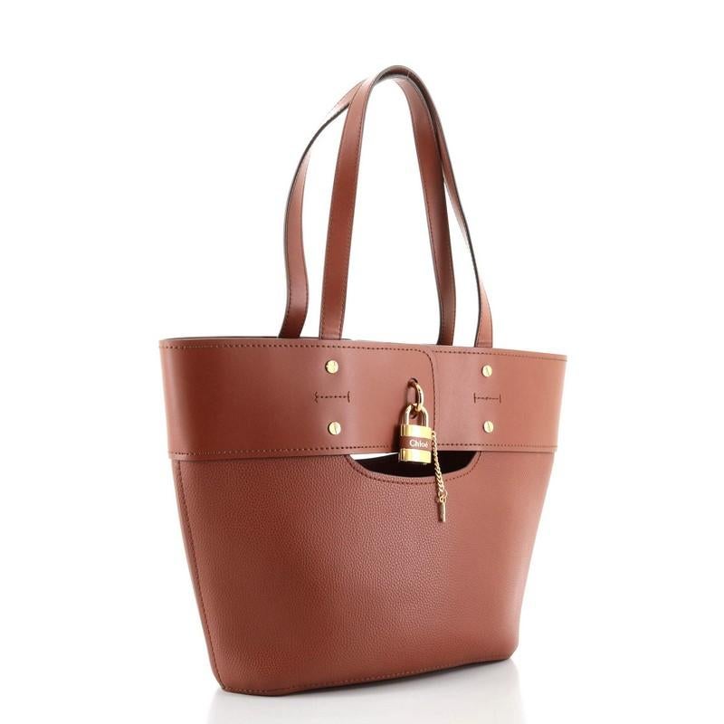 Brown Chloe Aby Tote Leather Small