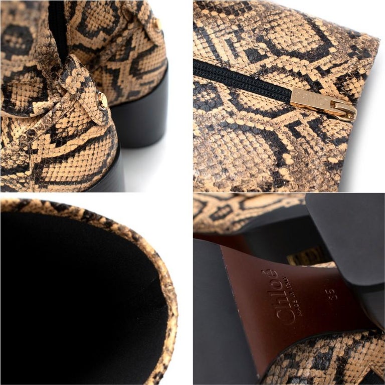 Chloe Adelie Python-Effect Leather Heeled Knee High Boots For Sale at ...