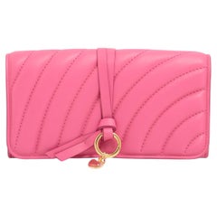 Chloe Alphabet Leather Wallet Hot Pink