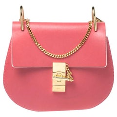 Chloe Amaranth Red/Grey Leather Medium Drew Shoulder Bag