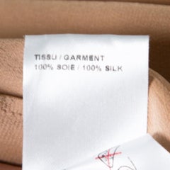 Chloe American Tan Crepe Silk Ruffled Sleeveless Billowy Dress M