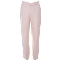 Chloe Anemone Pink Crepe High Low Hem Tapered Trousers M