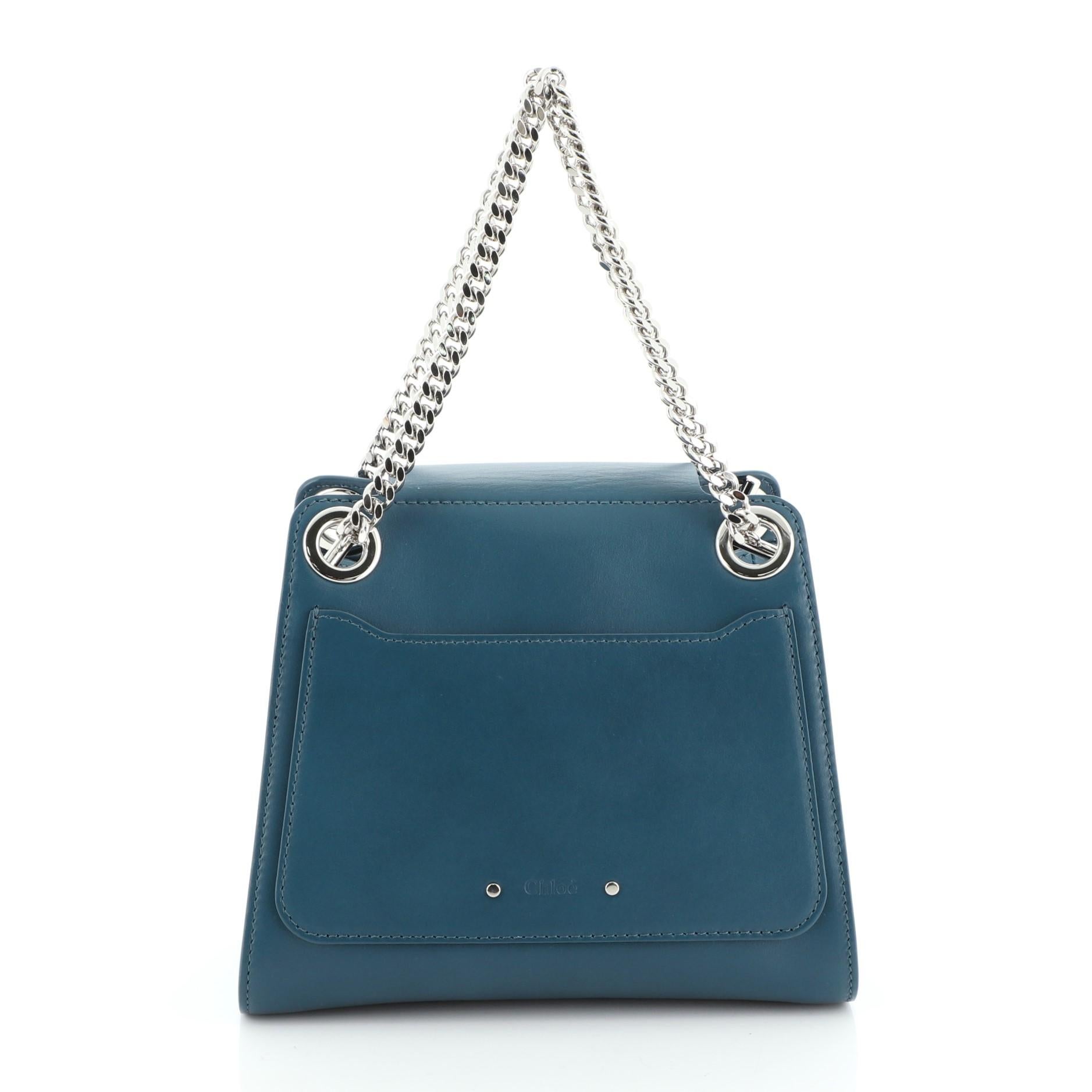 Bleu Chloe Annie - Sac à bandoulière en cuir mini