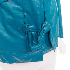 CHLOE Aqua Fresh blau geknitterte Jacke aus beschichteter Acetat-Baumwolle FR36 S