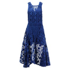 Chloe Aysmmetric Crocheted Lace Midi Dress FR 34 UK 6