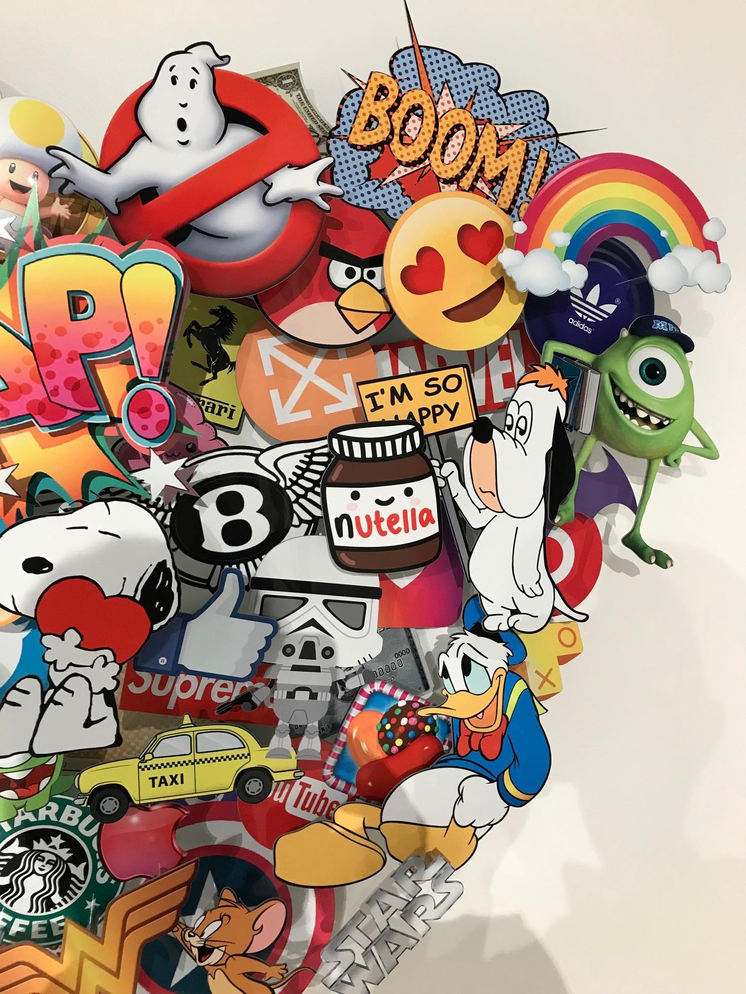 Sculpture murale dimensionnelle Pop Heart en vente 2