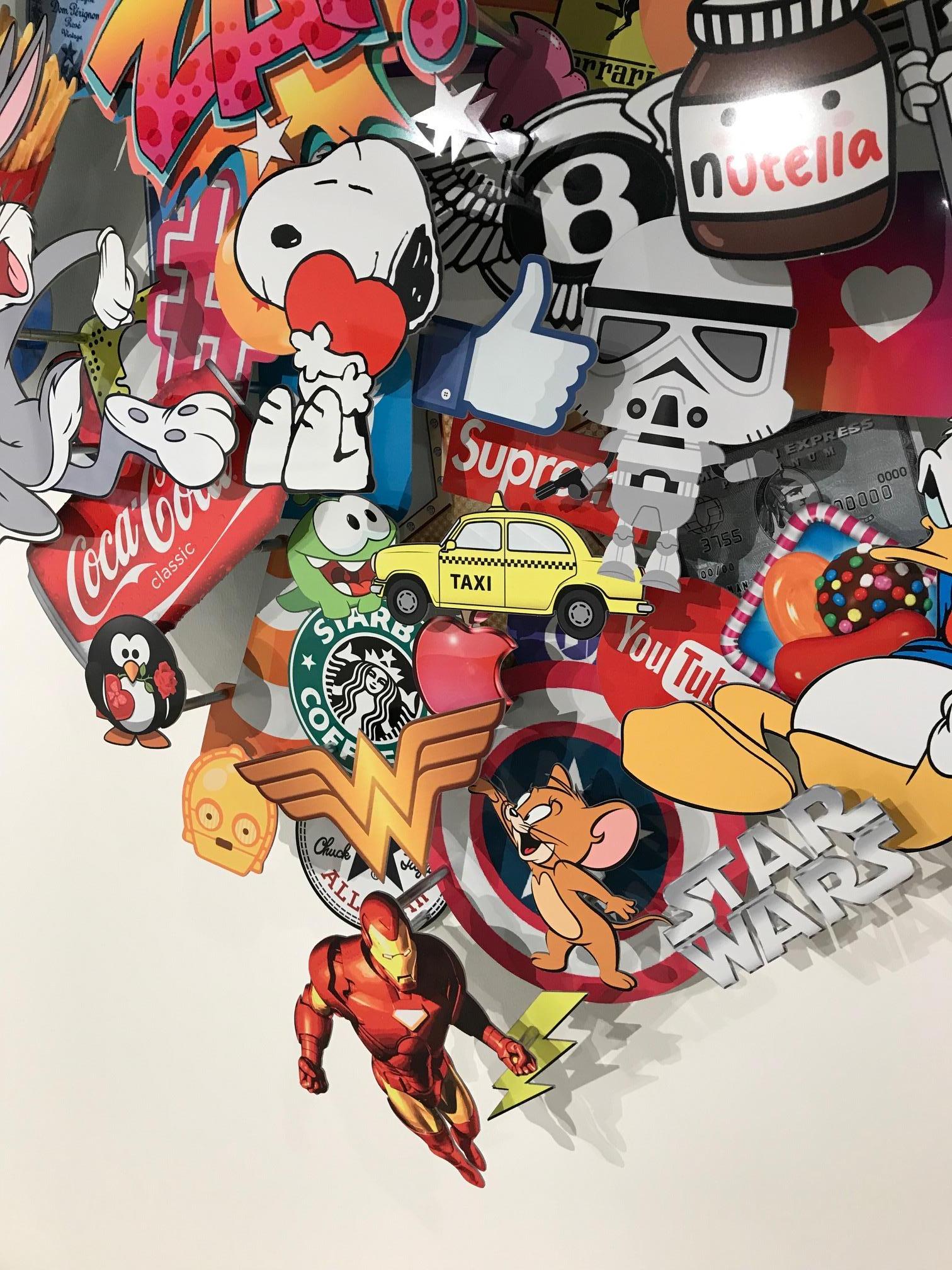 Sculpture murale dimensionnelle Pop Heart en vente 3
