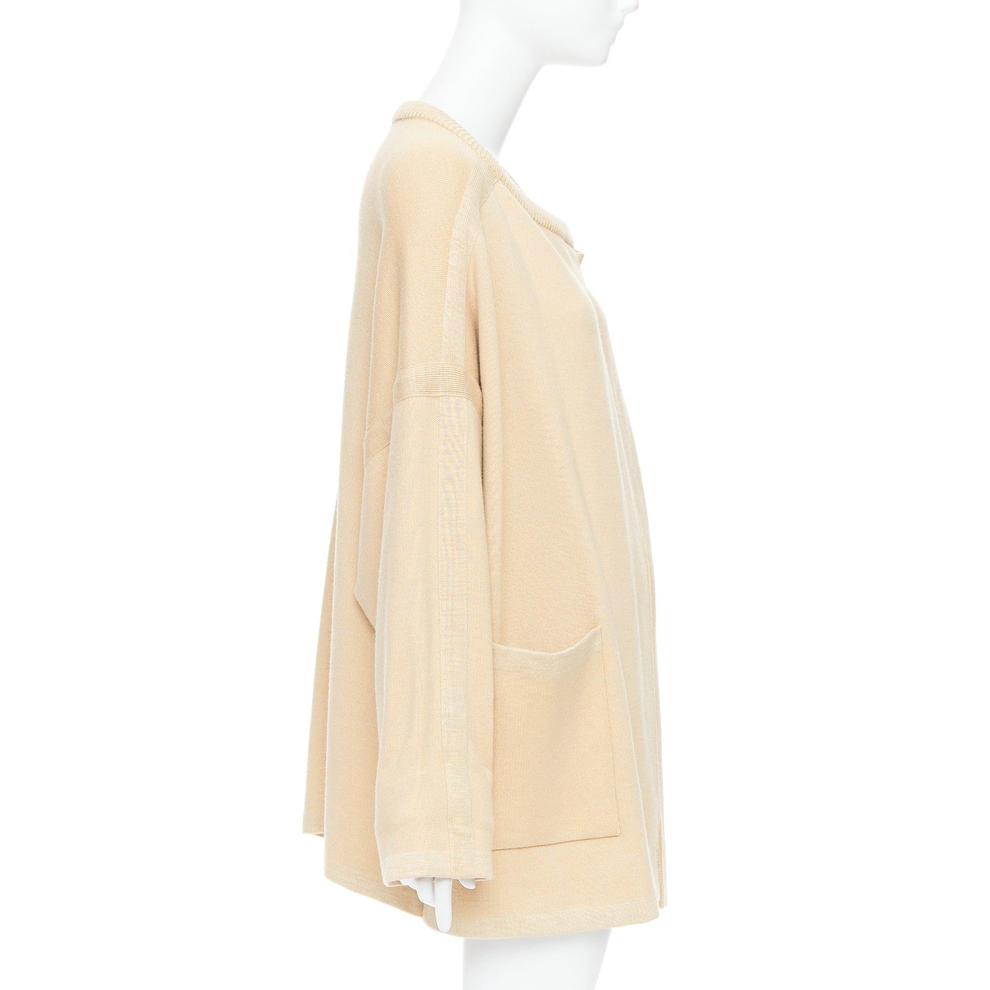 Women's CHLOE barley brown wool blend embroidered C logo cardigan coat S For Sale