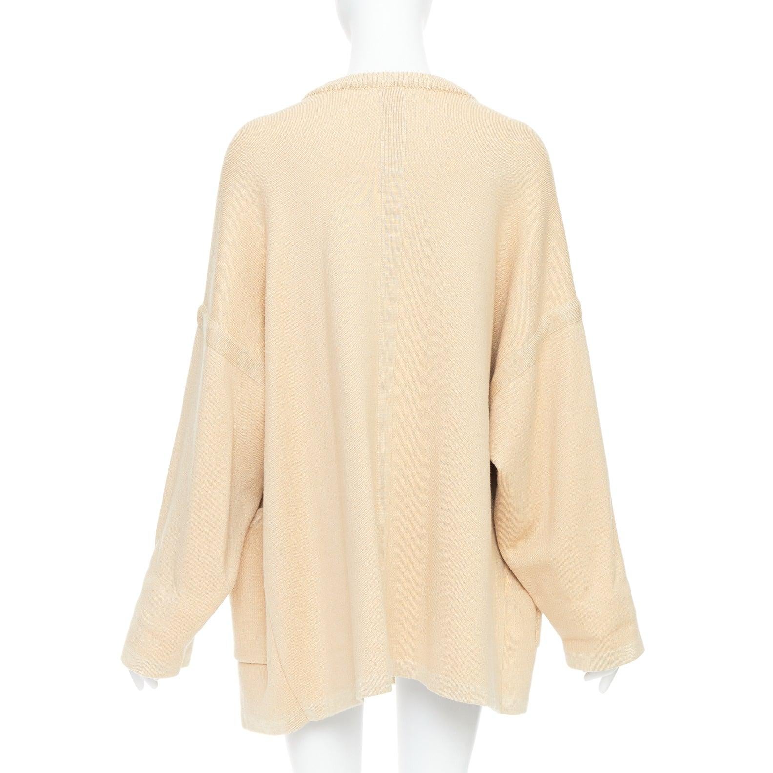 CHLOE barley brown wool blend embroidered C logo cardigan coat S For Sale 1