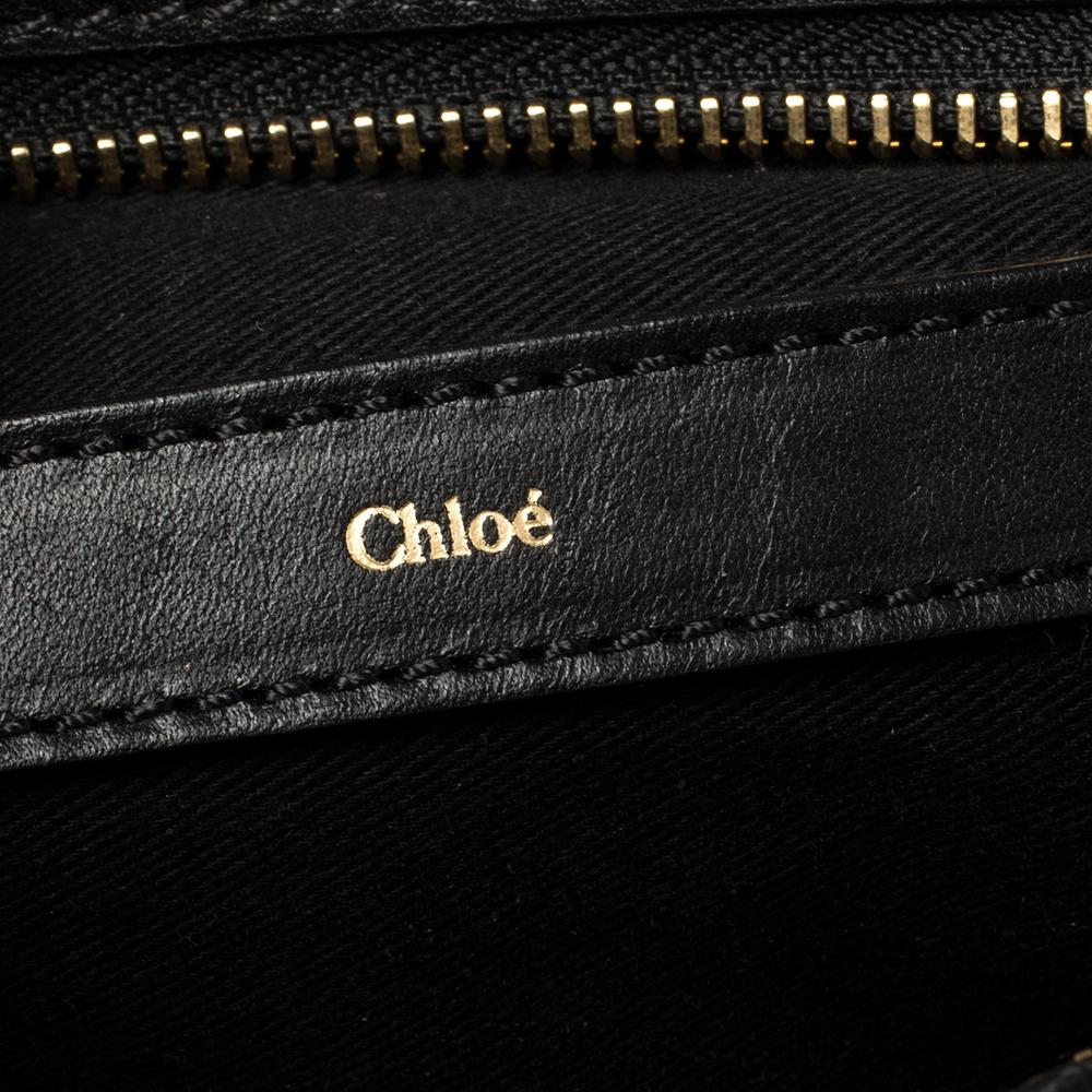 Women's Chloe Beige/Black Leather Alice Satchel Bag