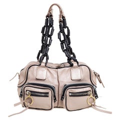 Chloe Beige/Black Leather Betty Satchel