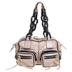 Chloe Beige/Black Leather Betty Satchel