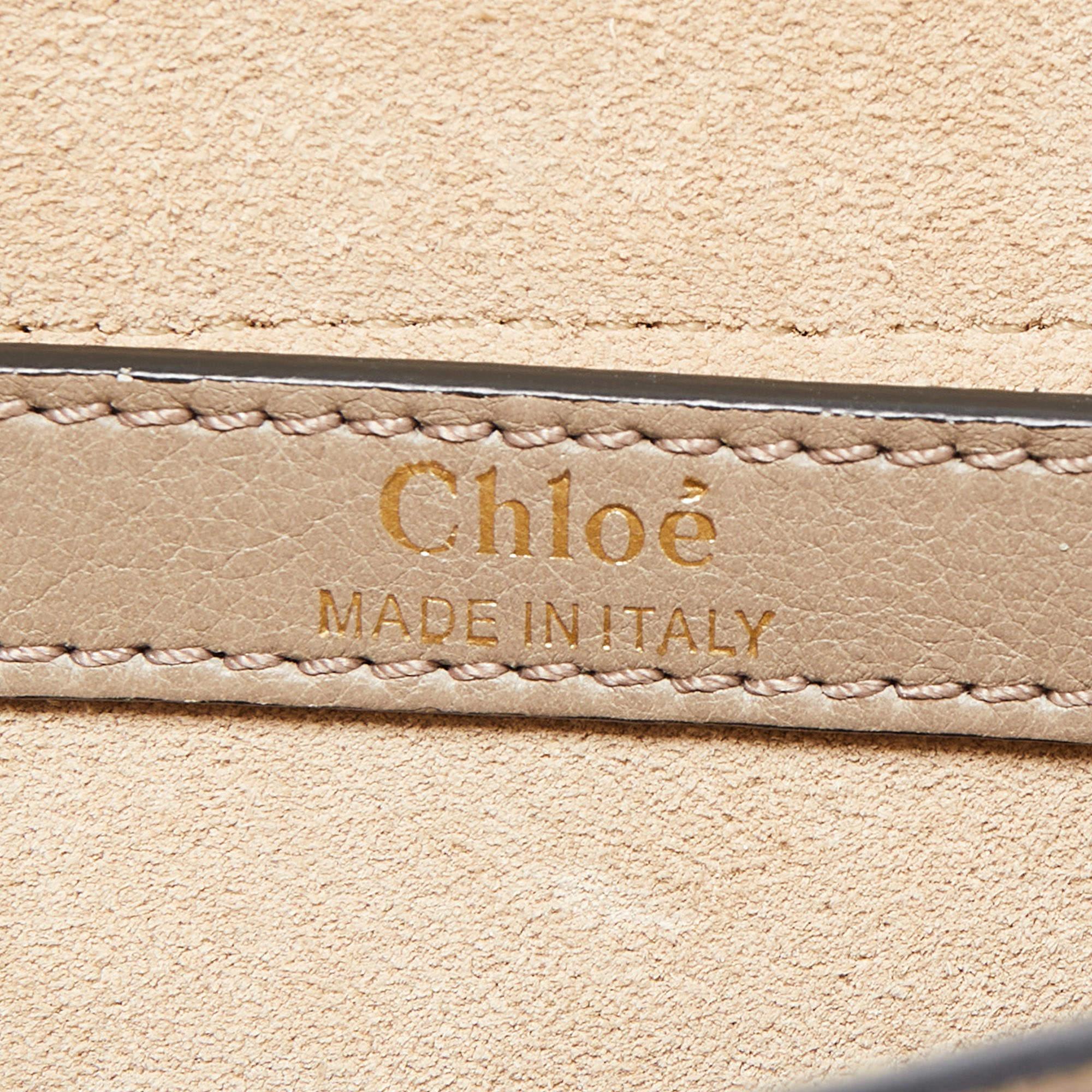 Chloe Beige/Black Leather Small Hudson Fringe Shoulder Bag 2
