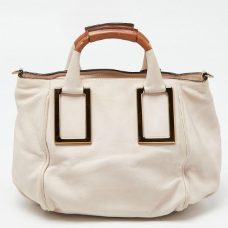 Cartera Ethel de piel beige/marrón de Chloe en venta 5