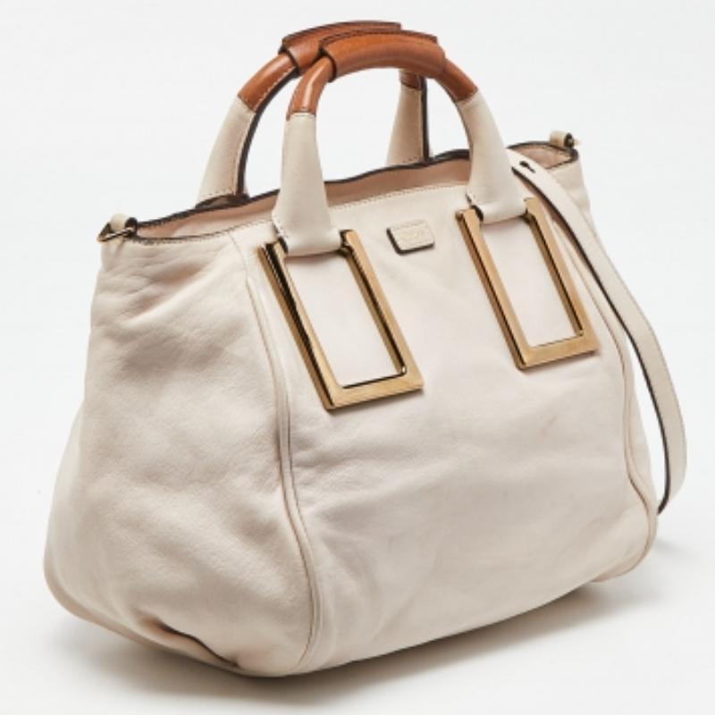 Cartera Ethel de piel beige/marrón de Chloe en venta 4