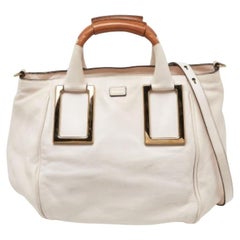 Chloe Beige/Brown Leather Ethel Satchel