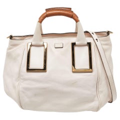 Chloe - Cartable Ethel en cuir beige/brun